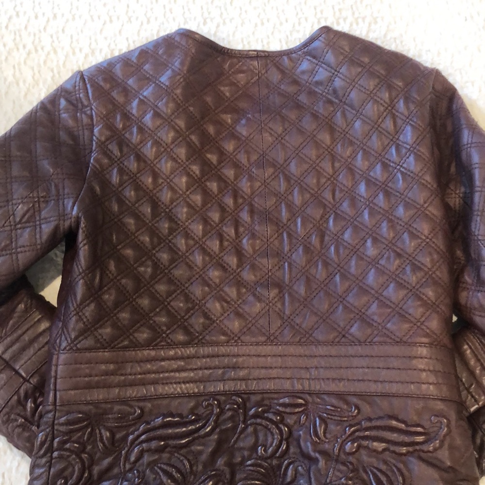 Burgundy Reiss lamb leather jacket - Picture 3 of 5